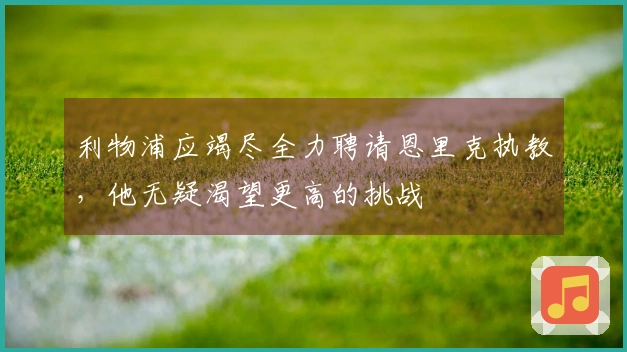 利物浦应竭尽全力聘请恩里克执教，他无疑渴望更高的挑战